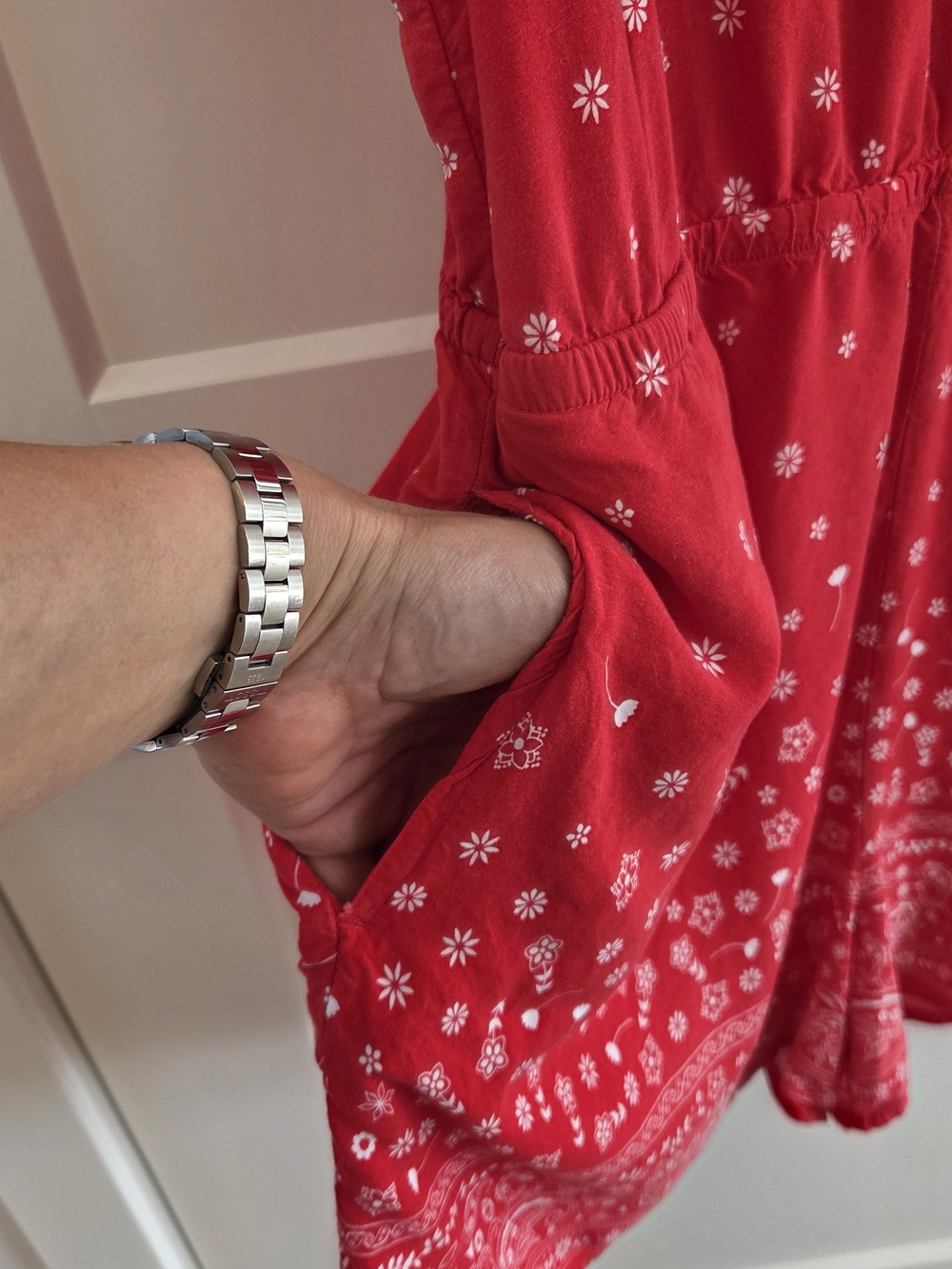 Garage Red and White Floral Print Top - Picture 4 of 11